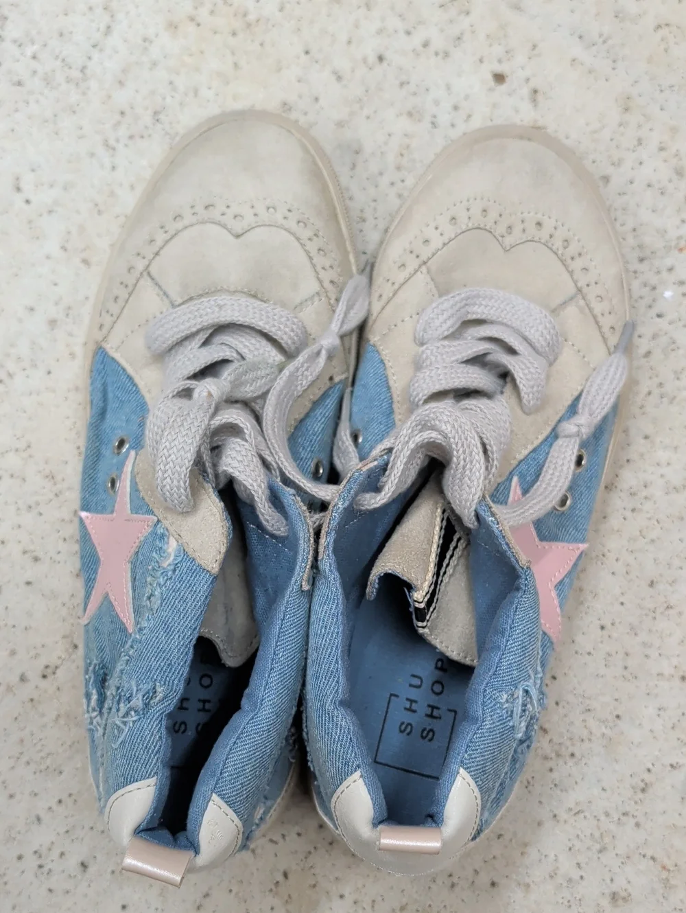 Shu Shop Paulina blue denim high top  Star sneaker